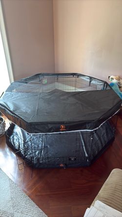 Used Puppy Playpen with Top Cover & Bottom Pad