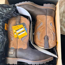 Ariat Work Steel Toe Waterproof Brown Tan Boots