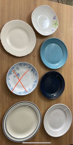 Set of 6 Stoneware Dinner Plates (Microwave/Dishwasher Safe)