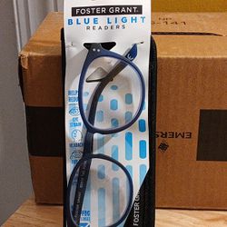 Foster Grant Brand New Model Joey 2.50 Readers Blue With Case Packaged