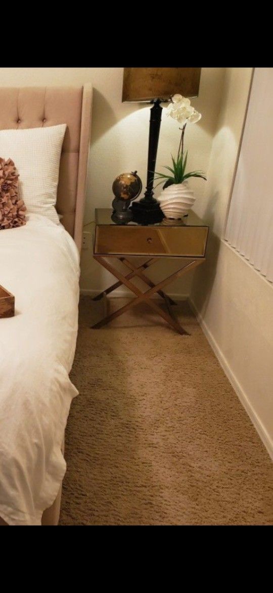 Mirrored Nightstands Set of 2