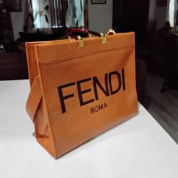 Fendi Roma Orange Women's Tote Bag
