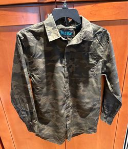 Bold blue, camouflage long sleeve, Boys Large