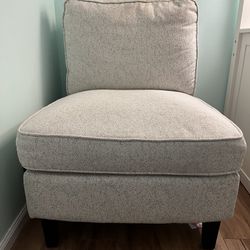 Living Room Chair White Gray 