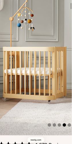 Nestig Wave Mini Crib with Mattress 3 in one