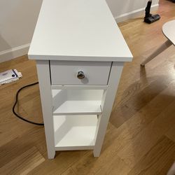 Nightstand with drawer, shelves and power outlets 