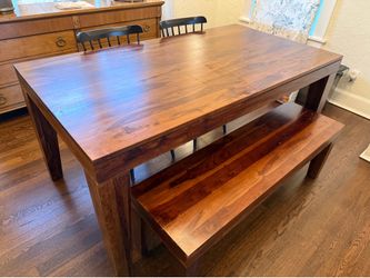 West Elm table and bench