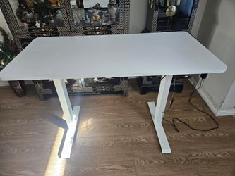 Adjustable ergonomic Sit And Stand Desk: White, 47 x 24