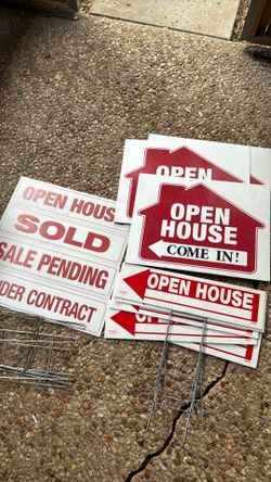 Real Estate Signs red and white corrugated plastic