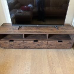Modern TV Stand - Walnut with Draws