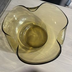 Vintage Anchor Hocking Honey Gold Bowl Accent Modern Serving Bowl Art Glass Dish