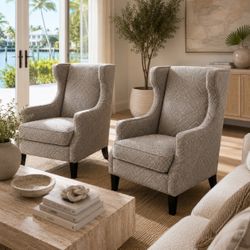 ✨ Luxury Wingback Accent Chair Set ✨