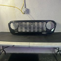 Rubicon Front Grille Black For 2018-24 Jeep Wrangler JL Gladiator JT