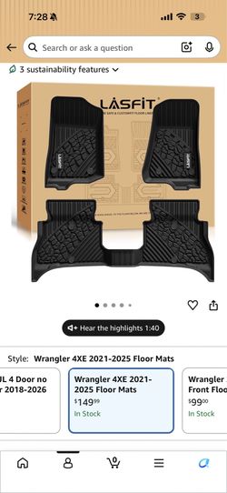 Jeep 4xe floor mats and wheel lock