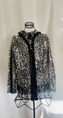 Leopard Print Zip-Up Hooded Jacket