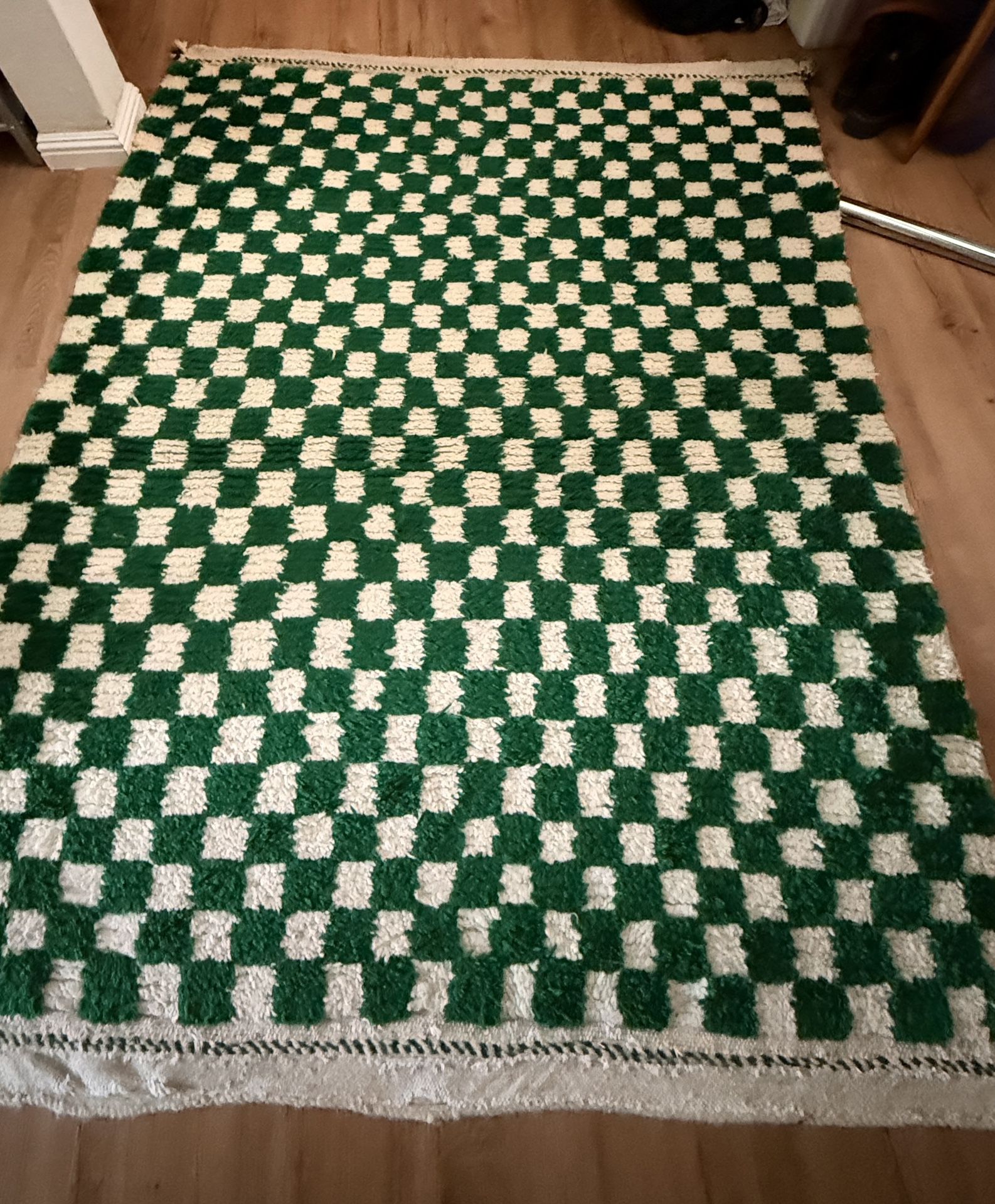 Checkered Wool Blend Rug