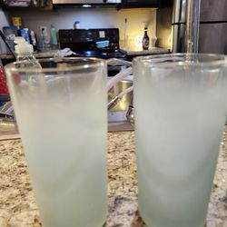 Vintage Frosted Pitcher And Glasses