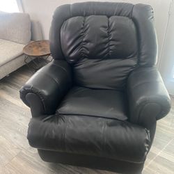 Black Faux Leather Rocking Recliner Chair