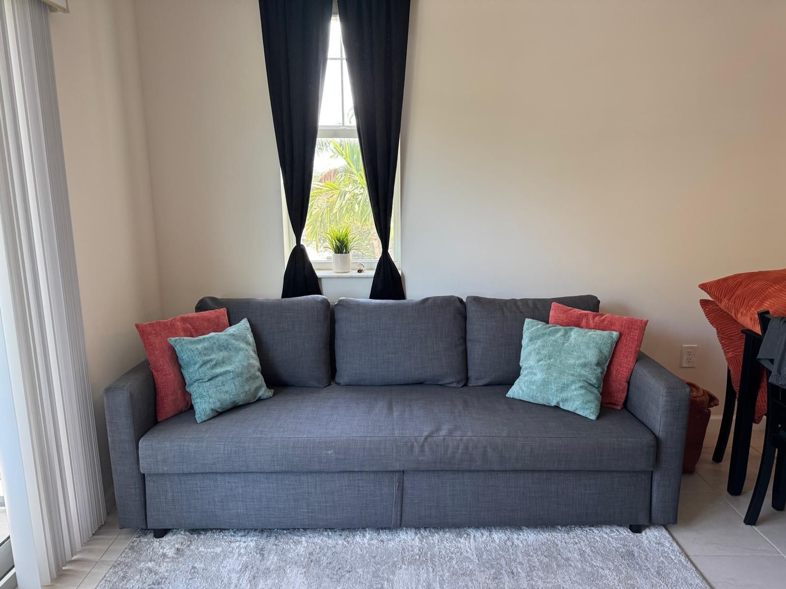 Sofa Bed Queen Light Gray With Storage And 4 Cushions