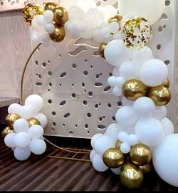 Metal arch, balloons garland