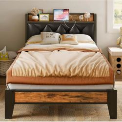 Twin XL Bedframe w/ Charging Station - B016