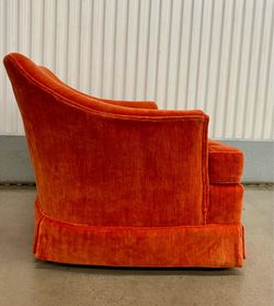 MCM 1960’s orange velvet low profile lounge chair by Drexel Heritage