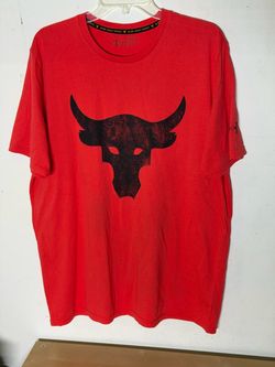 Under Armour Project Rock Brahma Bull HeatGear T-Shirt Men’s XL Red Loose Fit