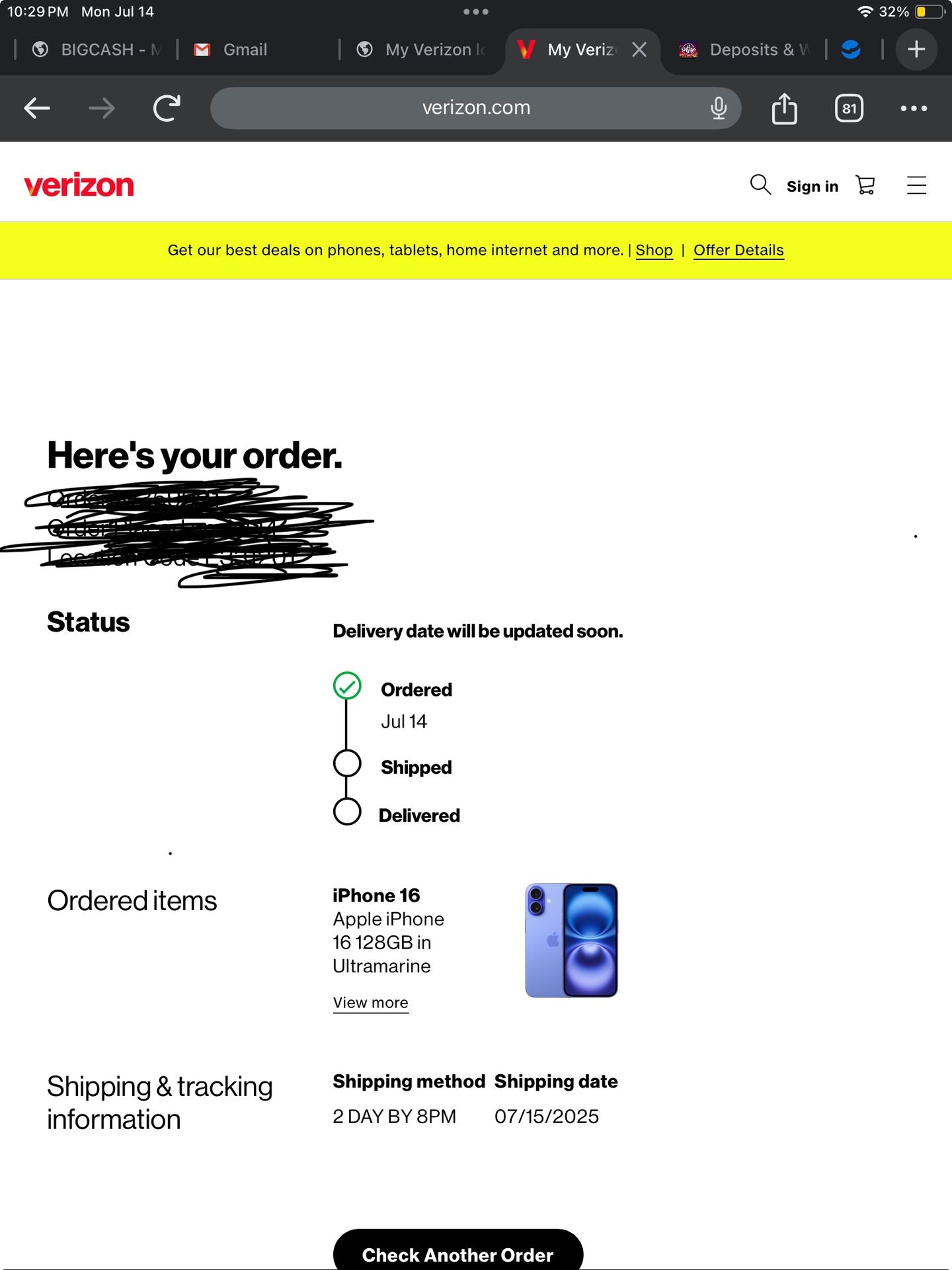 I Have A Brand New iPhone 16 128gb Verizon