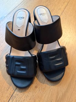Fendi Black Block Heels 38.5
