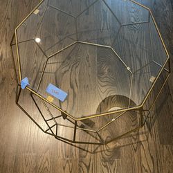 Gold Accent Coffee Table Glass