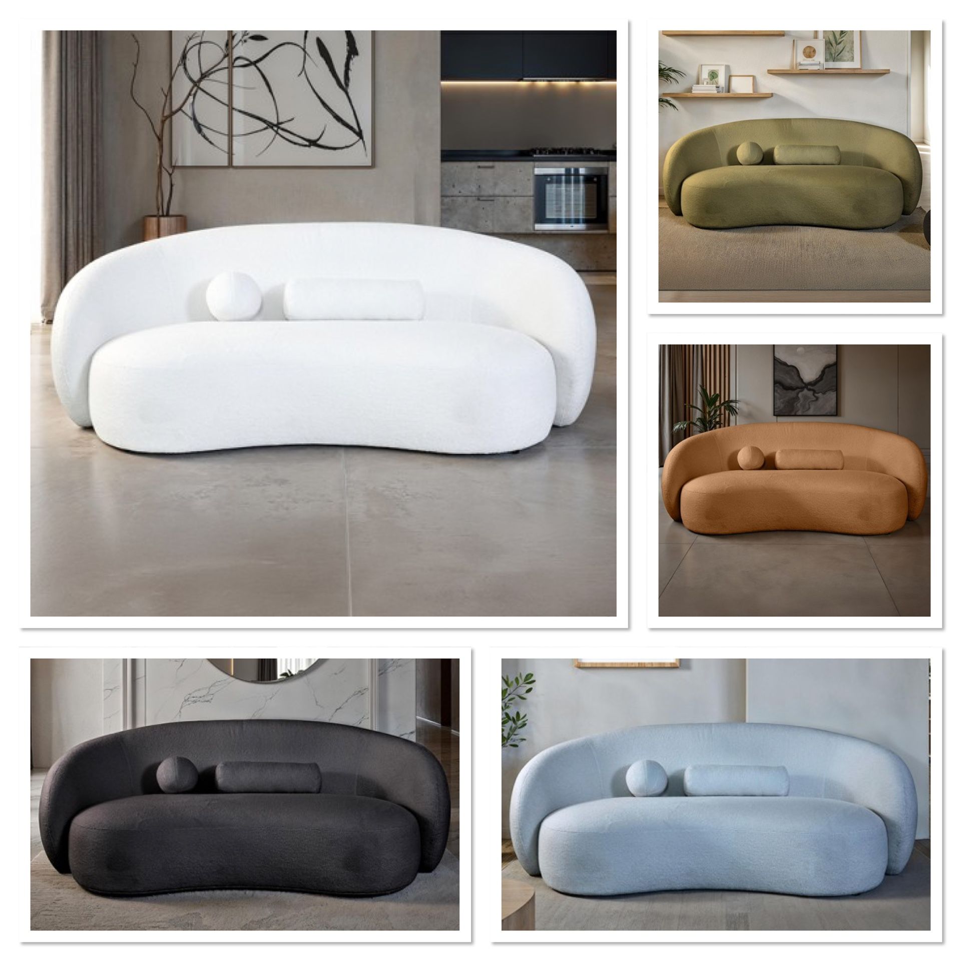 New Modern Curved Sofa, Kidney Sofa, Free Delivery β
Black Curved Sofa, White Curved Sofa