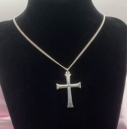 Sterling g Silver 20” Chain w/Cross Pendant