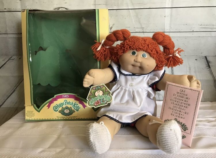 Vintage Colico 1985 Box Red Hair Jesmar Cabbage Patch Doll Spain Adoption Papers