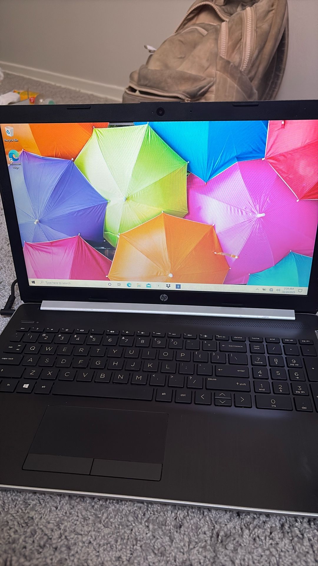 15 Inch Hp Touchscreen Laptop, 128 Gb