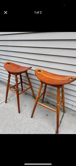 Vintage OW Ltd. Wooden Stool — Mid-Century Modern Style