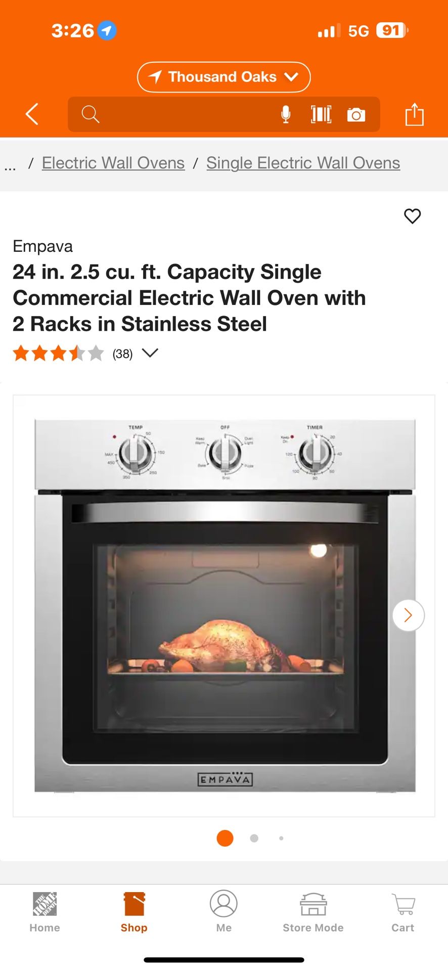 NEW IN BOX EMPAVA 24” ELECTRIC WALL OVEN WITH A FACTORY WARRANTY 5/12/25