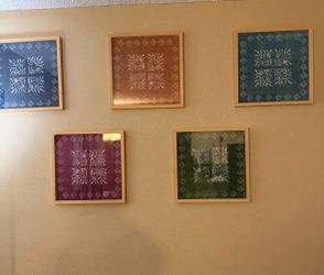 Boho Jewel Colors Wall Art - alder wood frame