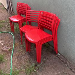 Red Bistro Plastic Chairs