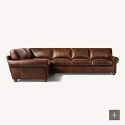Beautiful Brown leather Sectional w ottoman - FREE DELIVERY