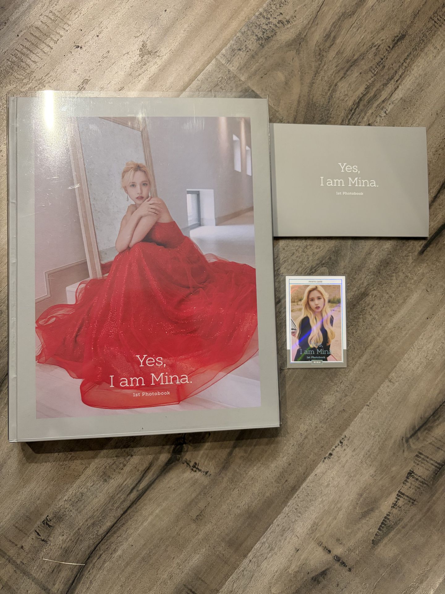 TWICE MINA 1st Photobook Yes, I am MINA Gray Ver with 1 photocard