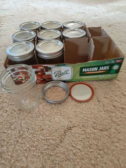 Mason Jars  Half Pint 8oz Tin Plate Lids & Bands