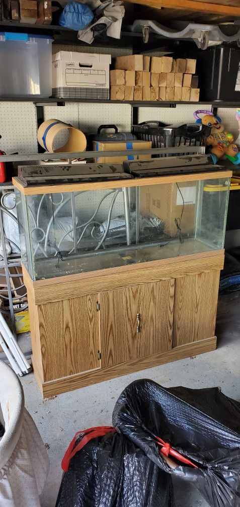 48"x20"x12" Awuarium Fish Tank With Stand, Hood And Light 