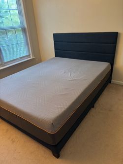 Queen Mattress, frame and dresser