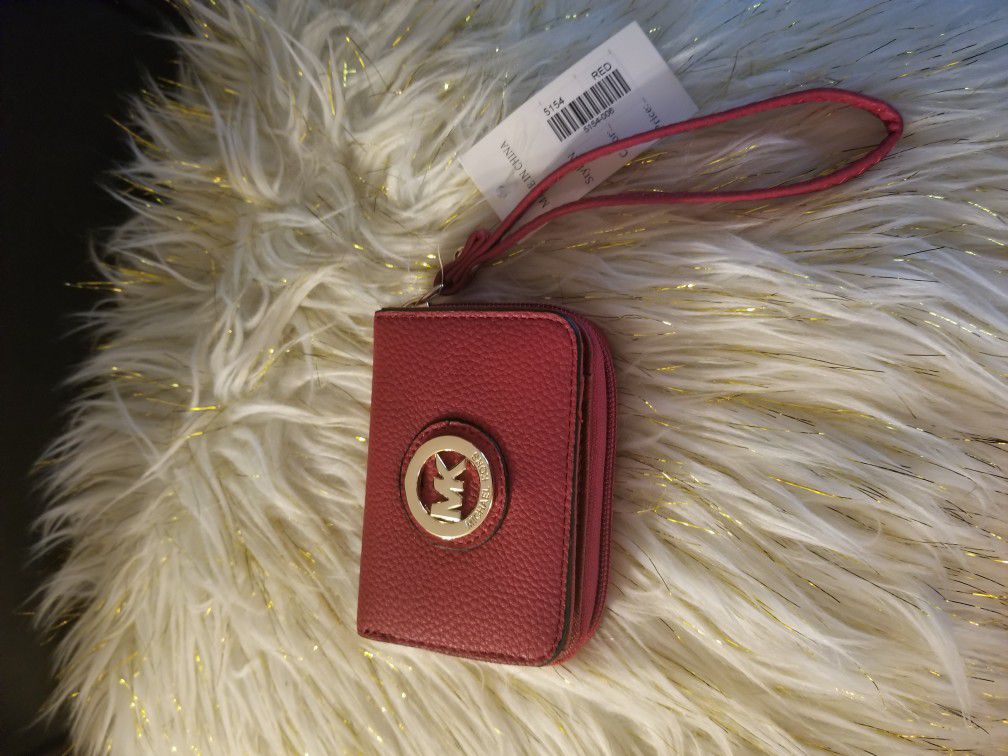 MK red small wallet