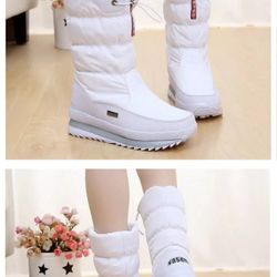 Women  Winter Boots Thick Plush Waterproof Non-slip Warm Fur Botas mujer Size 7-7.5