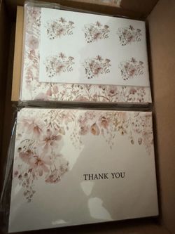 Thank you cards and envelopes
