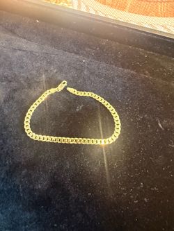 8 inch 4.5 mm Cuban gold over 925 sterling silver bracelet