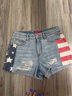 #5 GUESS American Flag Denim Shorts Size 27