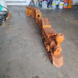 Antique Heavy DutyTeak Wood Train