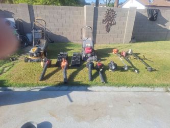 Everything,lawn mowers,blowers. Weed eaters